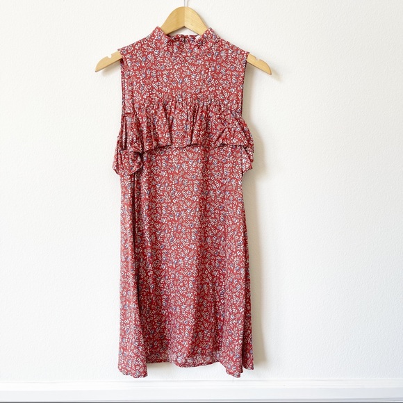 Cotton Candy Dresses & Skirts - Cotton Candy LA Ruffle Floral Rust Mini Dress S